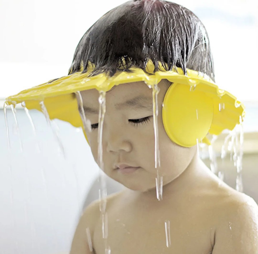 New Cute Adjustable Baby Shampoo Bath Shower Cap With Ear Protection Waterproof toddler Sun Protection Hat for Washing Hair Visors For Both Baby Girl And Baby Boy