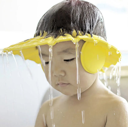 New Cute Adjustable Baby Shampoo Bath Shower Cap With Ear Protection Waterproof toddler Sun Protection Hat for Washing Hair Visors For Both Baby Girl And Baby Boy