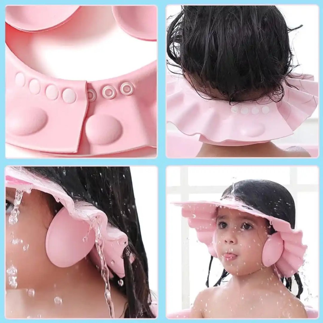 New Cute Adjustable Baby Shampoo Bath Shower Cap With Ear Protection Waterproof toddler Sun Protection Hat for Washing Hair Visors For Both Baby Girl And Baby Boy