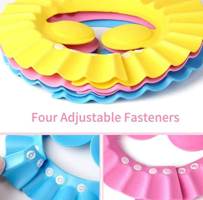 New Cute Adjustable Baby Shampoo Bath Shower Cap With Ear Protection Waterproof toddler Sun Protection Hat for Washing Hair Visors For Both Baby Girl And Baby Boy