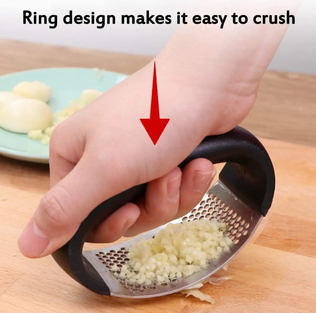 Garlic press,grinder crusher new ring stainless steel garlic masher garlic clip artifact peeling garlic household kitchen gadgets