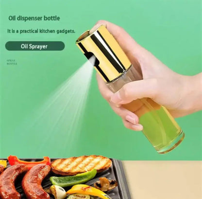 Oil Spray Glass Bottle Pump for Kitchen Oil-Control Olive Oil-Sprayer Pot Bottle Dispenser Cooking Tools for BBQ Baking Frying Salad