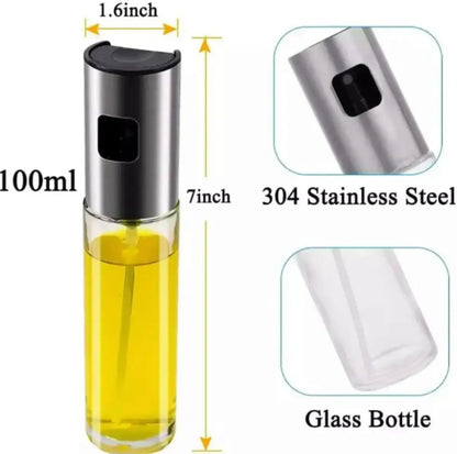 Oil Spray Glass Bottle Pump for Kitchen Oil-Control Olive Oil-Sprayer Pot Bottle Dispenser Cooking Tools for BBQ Baking Frying Salad