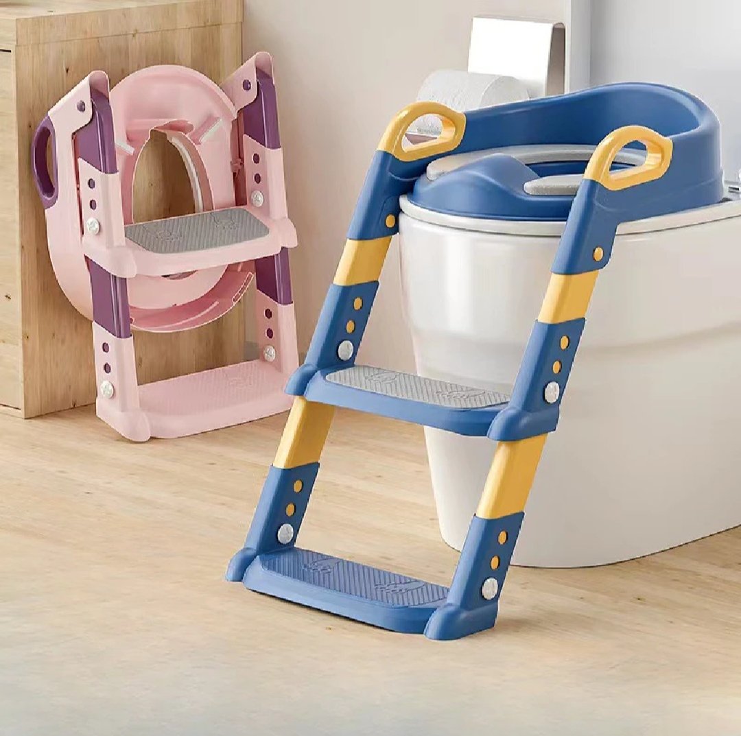 Western Toilet Potty Seat for Kids, Baby Potty Training Seat Chair with Ladder, Adjustable Step Height, Cushion Seat | Kids Toilet Seat| Potty Seat for 1-8 Years Child Boys Girls