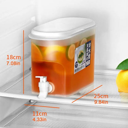 3.5L Large Capacity Curling Bottle with Faucet for Fruit Brewing Tea Bottle Refrigerator for Cold Drinks Essential for Summer