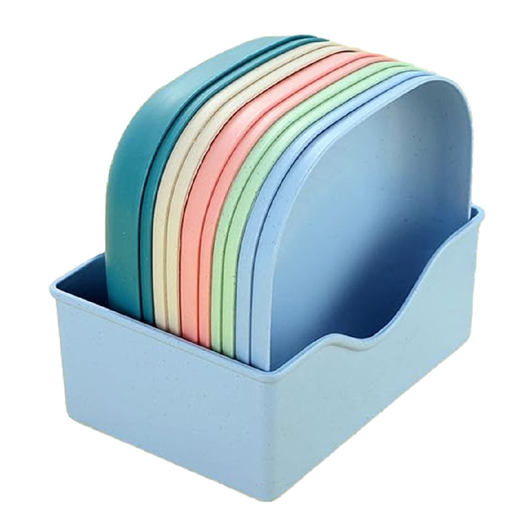 10Pcs Multi-function Spit Bone Dish Household Food Grade Plastic Spit Bone Dish Round Square Set Dining Table Garbage Plate