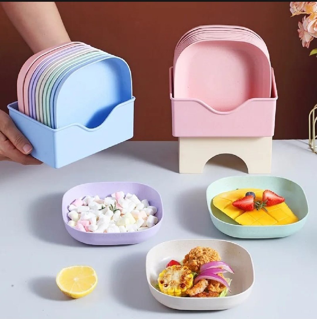 10Pcs Multi-function Spit Bone Dish Household Food Grade Plastic Spit Bone Dish Round Square Set Dining Table Garbage Plate