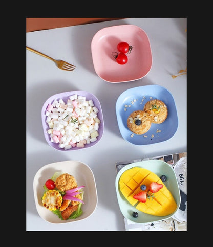 10Pcs Multi-function Spit Bone Dish Household Food Grade Plastic Spit Bone Dish Round Square Set Dining Table Garbage Plate