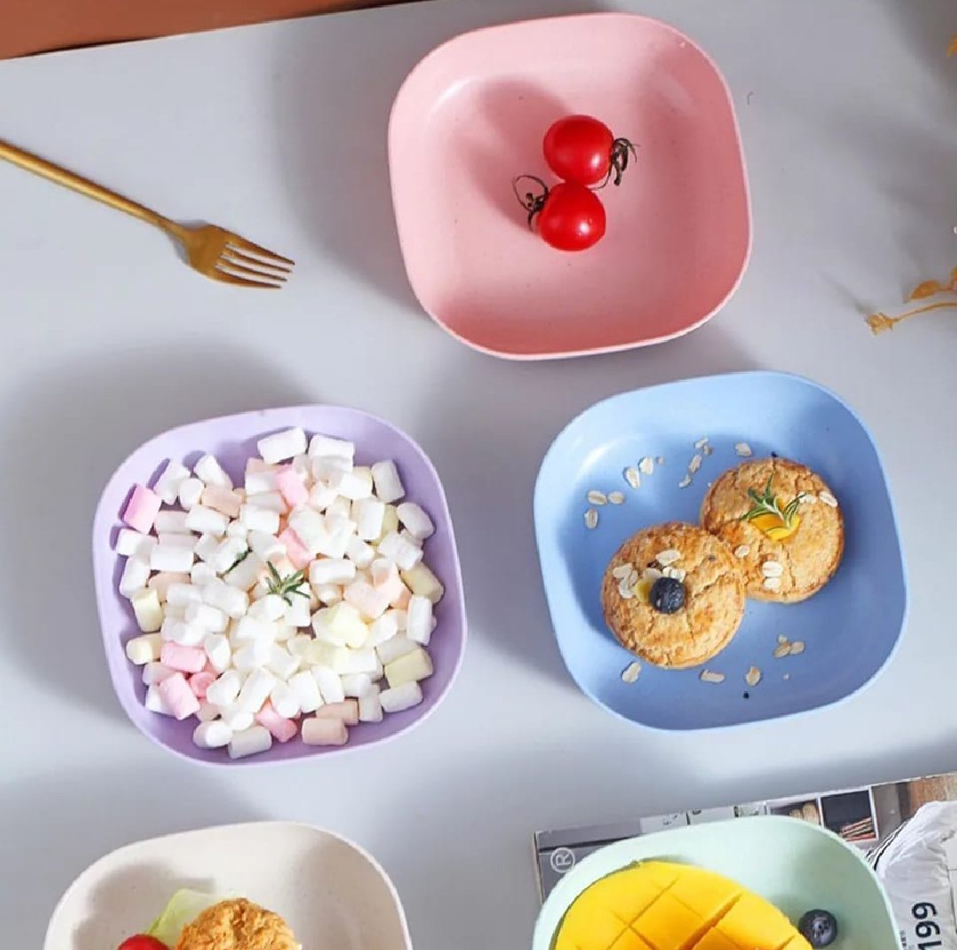 10Pcs Multi-function Spit Bone Dish Household Food Grade Plastic Spit Bone Dish Round Square Set Dining Table Garbage Plate