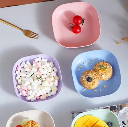10Pcs Multi-function Spit Bone Dish Household Food Grade Plastic Spit Bone Dish Round Square Set Dining Table Garbage Plate