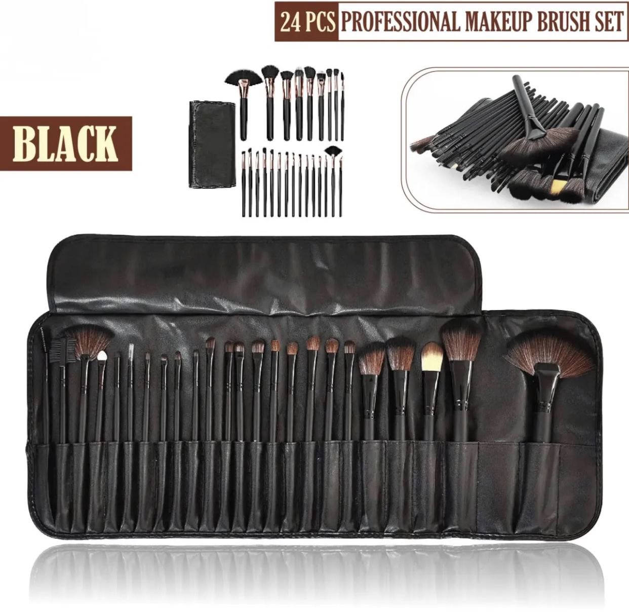 24 Pieces Makeup Brushes Set for Professional Makeup Cosmetics Soft Brussels Colors