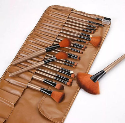 24 Pieces Makeup Brushes Set for Professional Makeup Cosmetics Soft Brussels Colors