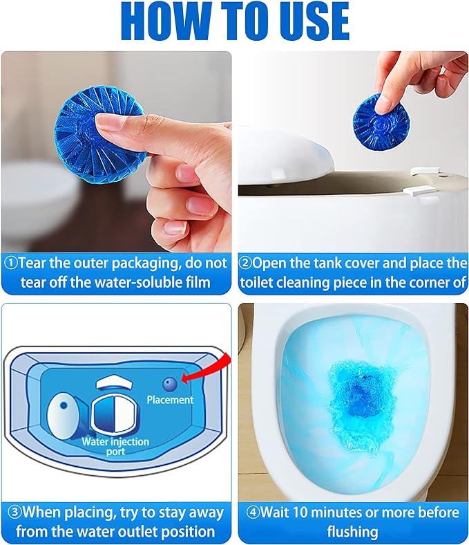Imported Tablets for Toilet Flush Tank Cleaner | 10 Pcs