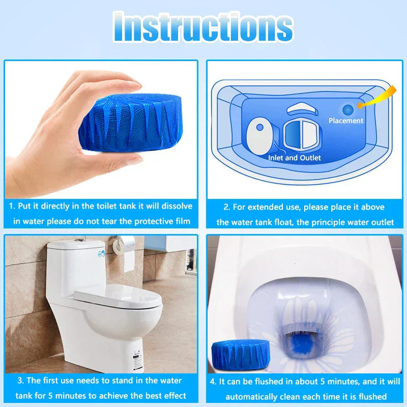 Imported Tablets for Toilet Flush Tank Cleaner | 10 Pcs