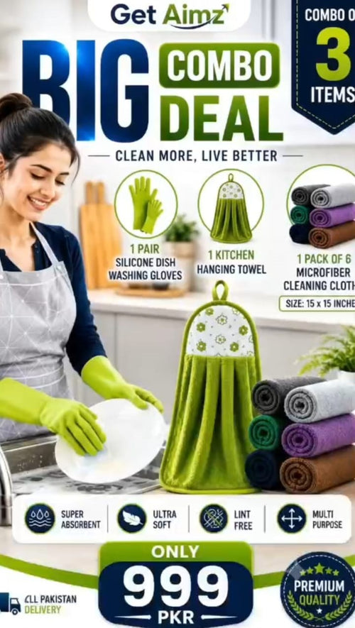Kitchen Cleaning Combo Pack (Pack of 3)