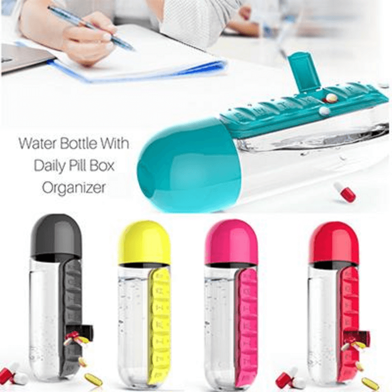 Pill Organizer Water Bottle