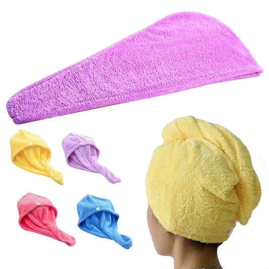 Imported Quality Hair Drying Towel Cap (Pack of three)