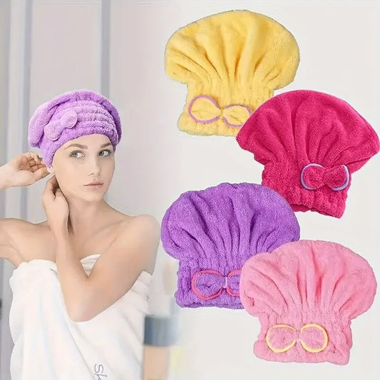 Super Absorbent Hair Towel Cap (Pack of three)