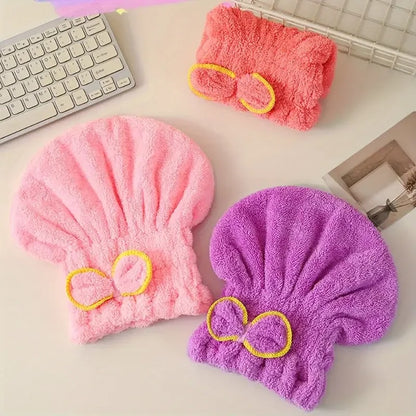 Super Absorbent Hair Towel Cap (Pack of three)