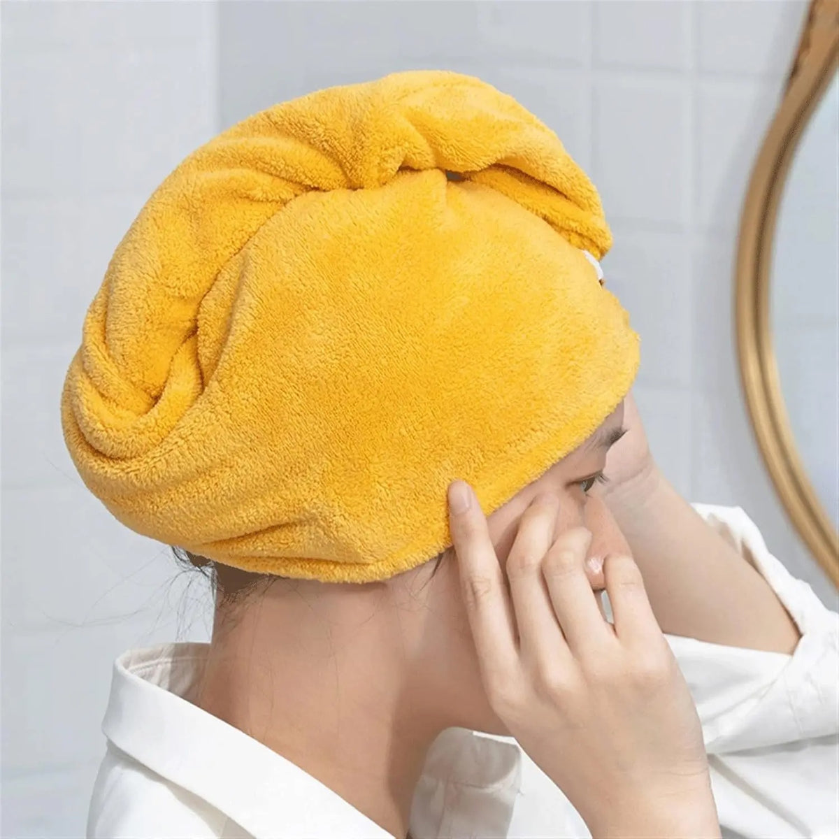 Imported Quality Hair Drying Towel Cap (Pack of three)
