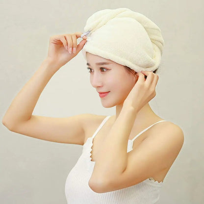 Imported Quality Hair Drying Towel Cap (Pack of three)