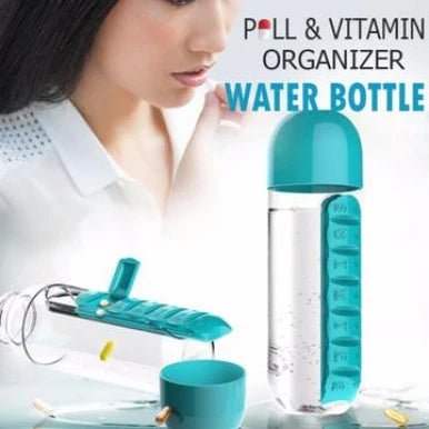 Pill Organizer Water Bottle
