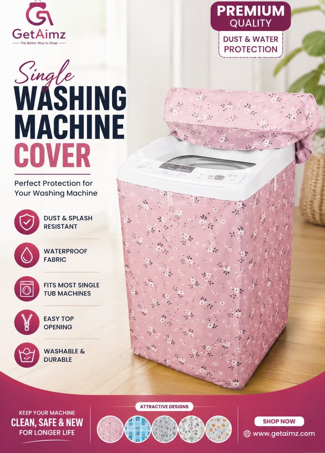 Imported Washing Machine Cover (Single) 86 x 56 x 54 CM